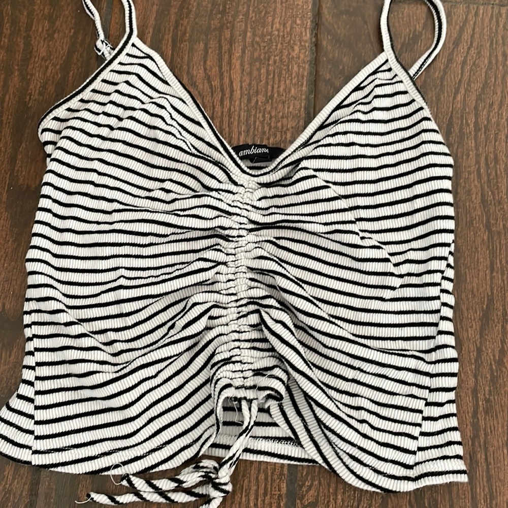 Cropped stripe tank top